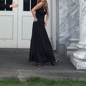 Black Satin H&M Dress With Criss Cross Back